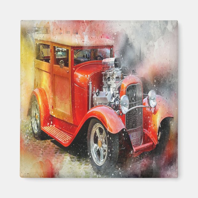 Abstract Vintage Car Magnet (Front)