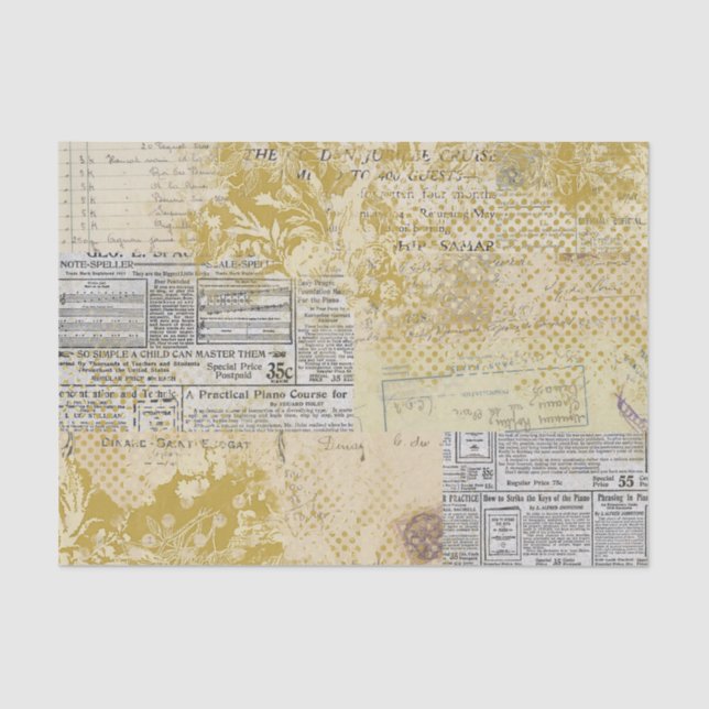 Abstract Vintage Collage Tissue Paper (Front)