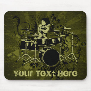 Abstract Vintage Drummer Mouse Mat