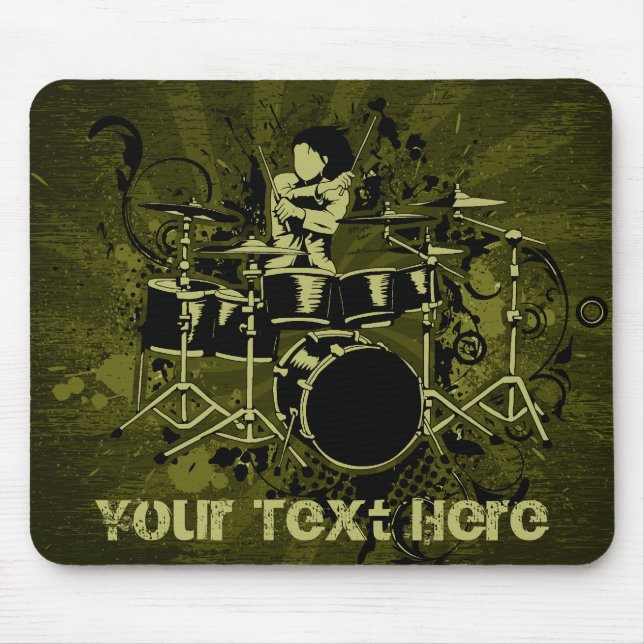Abstract Vintage Drummer Mouse Mat (Front)