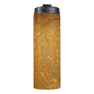 Abstract vintage floral ornament pattern thermal tumbler
