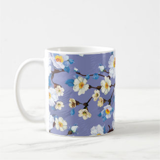 Abstract vintage floral seamless pattern with bloo coffee mug