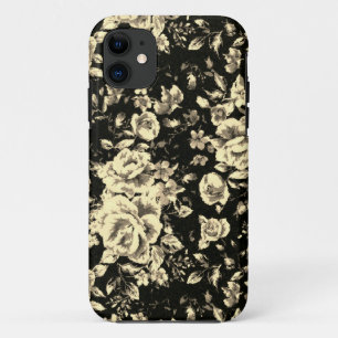 Abstract vintage floral sparkle glass texture iPhone 11 case