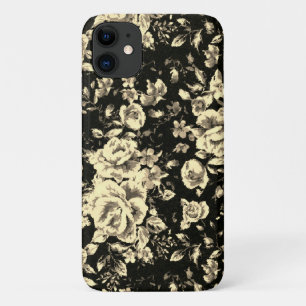Abstract vintage floral sparkle glass texture iPhone 11 case