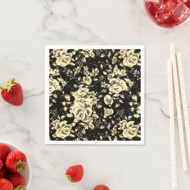Abstract vintage floral sparkle glass texture   napkin (Insitu)