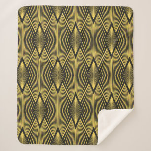 Abstract vintage geometric background. Art Deco.  Sherpa Blanket