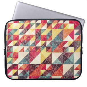 Abstract, vintage geometric backgroundpattern,colo laptop sleeve