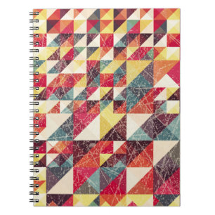 Abstract, vintage geometric backgroundpattern,colo notebook
