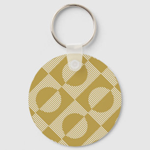Abstract Vintage Geometric Seamless Key Ring