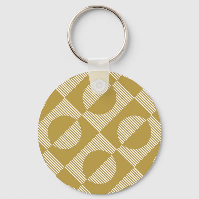 Abstract Vintage Geometric Seamless Key Ring (Front)