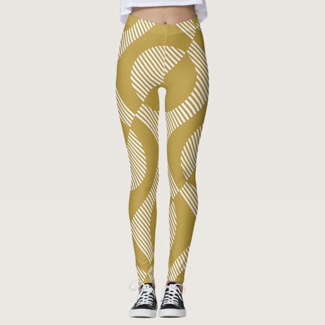 Abstract Vintage Geometric Seamless Leggings (Front)