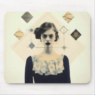 Abstract Vintage Girl Mouse Mat