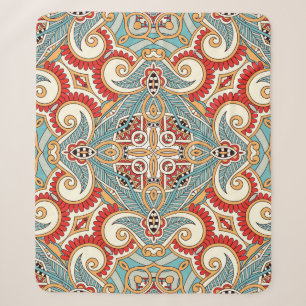 Abstract Vintage Graphical Repeat Wallpaper Sherpa Blanket