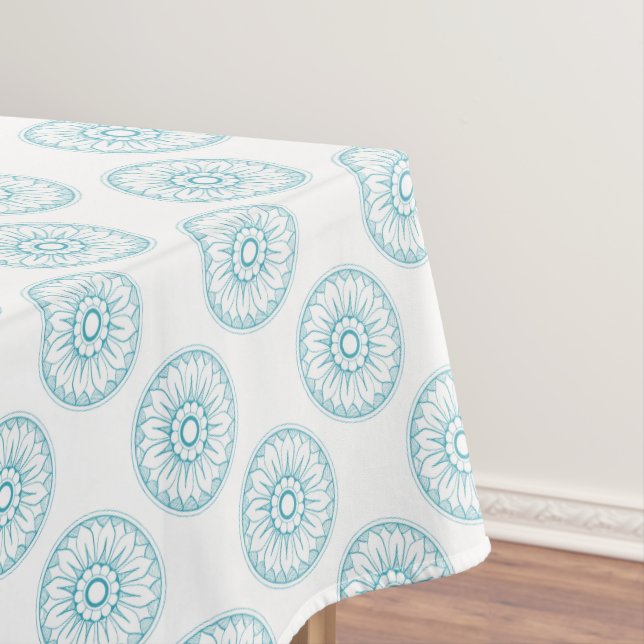 Abstract Vintage Medallion Pattern Tablecloth (In Situ)