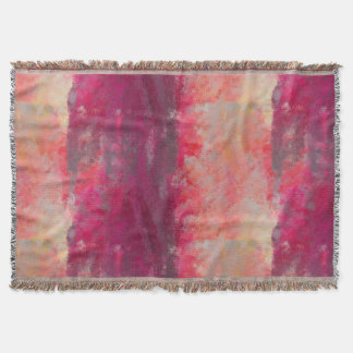 abstract vintage painting in pink red throw blanket
