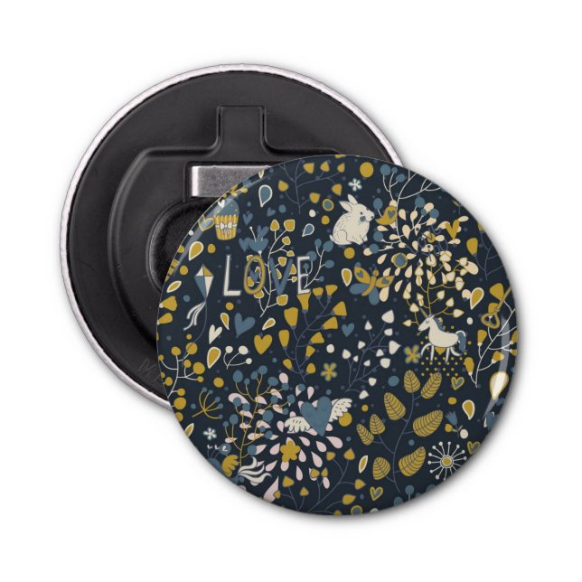 Abstract vintage pattern bottle opener (Front)