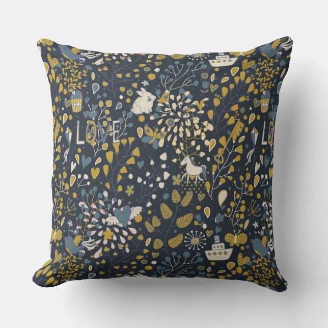 Abstract vintage pattern cushion (Front)