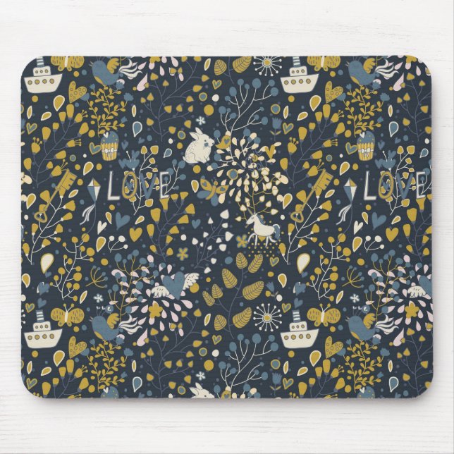 Abstract vintage pattern mouse mat (Front)