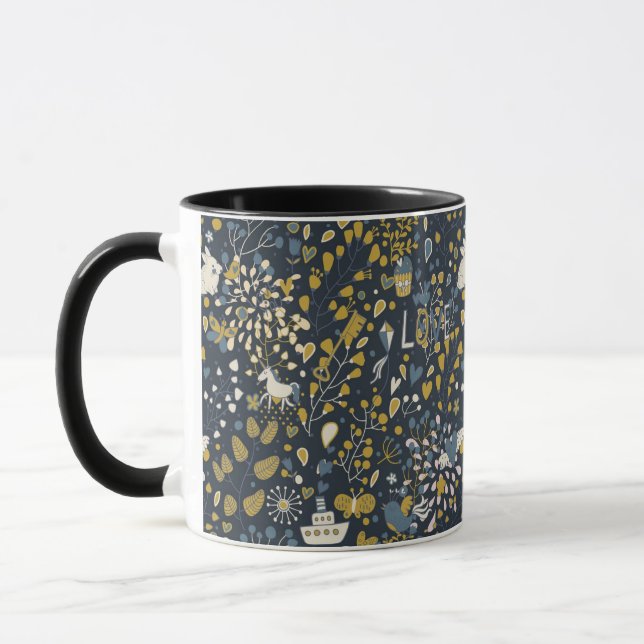 Abstract vintage pattern mug (Left)