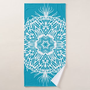 Abstract vintage pattern of creative snowflake. Is Bath Towel