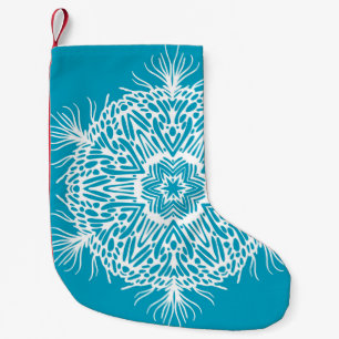 Abstract vintage pattern of creative snowflake. Is Small Christmas Stocking