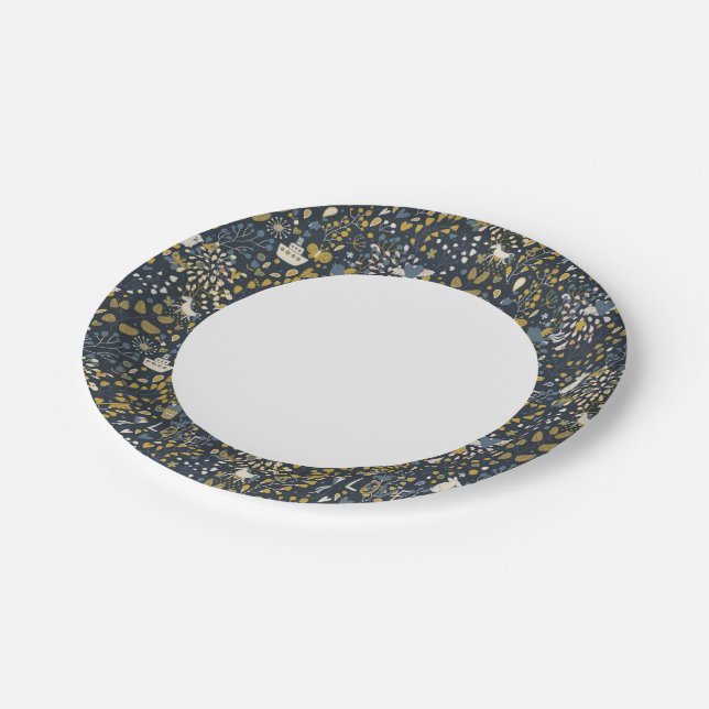Abstract vintage pattern paper plate (Angled)