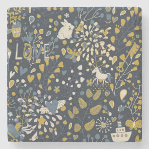 Abstract vintage pattern stone coaster