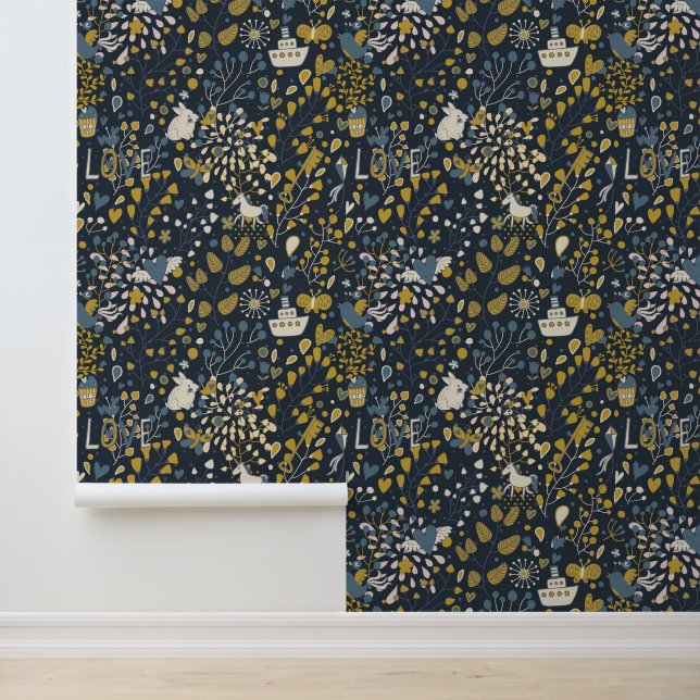 Abstract vintage pattern wallpaper (Application)