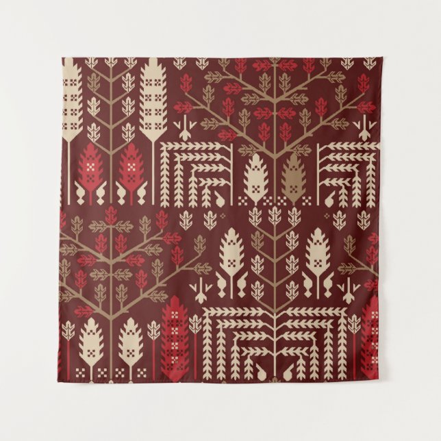 abstract vintage seamless graphical repeat pattern tapestry (Front)