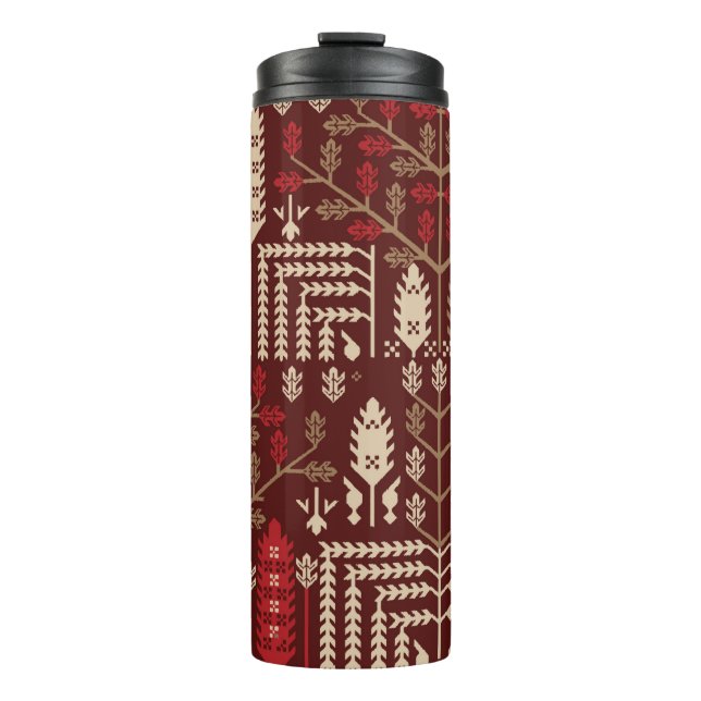 abstract vintage seamless graphical repeat pattern thermal tumbler (Front)