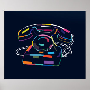 Abstract vintage telephone poster