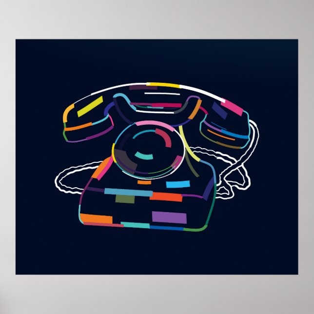 Abstract vintage telephone poster (Front)