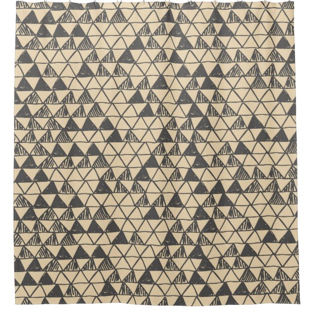 Abstract Vintage Triangle Pattern. Shower Curtain (Front)