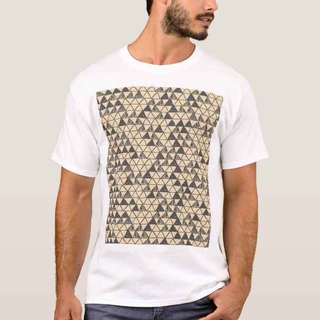 Abstract Vintage Triangle Pattern. T-Shirt (Front)