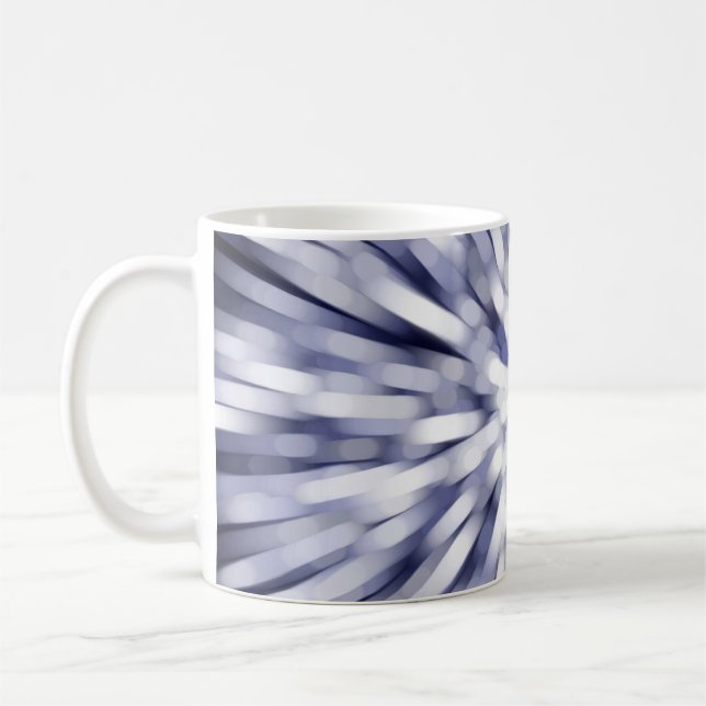 abstract violet background. fractal explosion star coffee mug (Left)