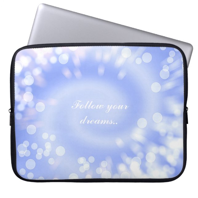 abstract violet bokeh spiral texture laptop sleeve (Front)