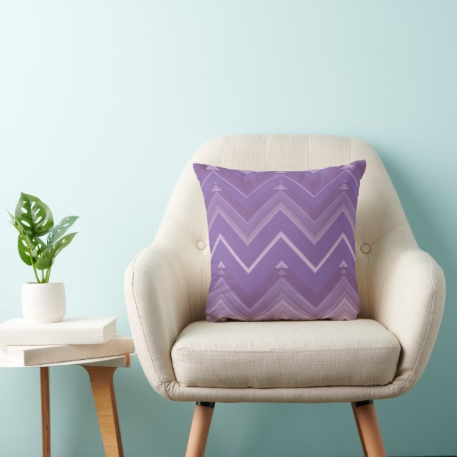 Abstract Violet Zigzag Pillow (Chair)