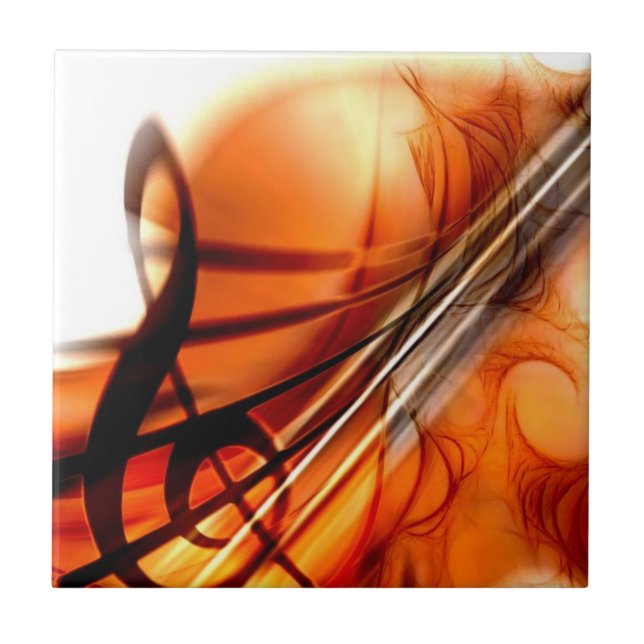 Abstract Violin Art Tile (Front)