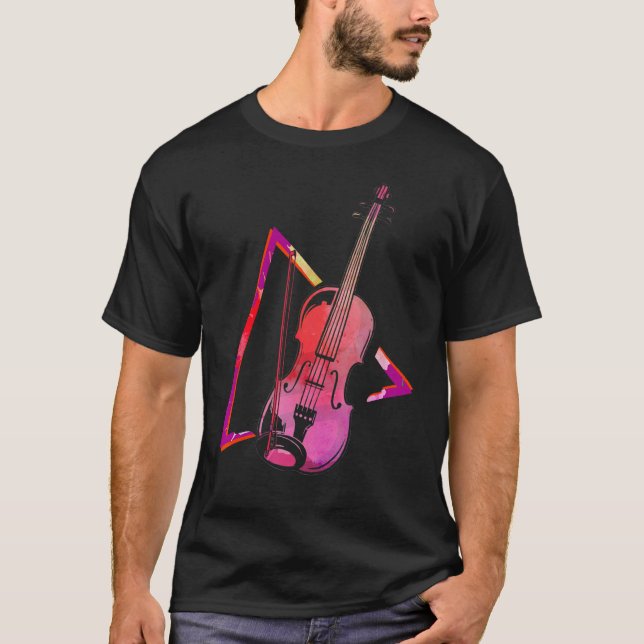 Abstract Violin Fiddle Orchestra Violinist T-Shirt (Front)