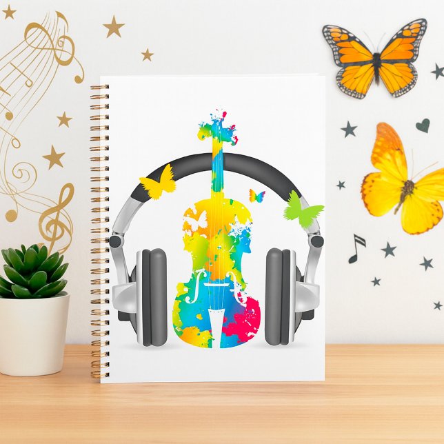 Abstract Violin with Headphones and Music Art  Planner (Creator Uploaded)