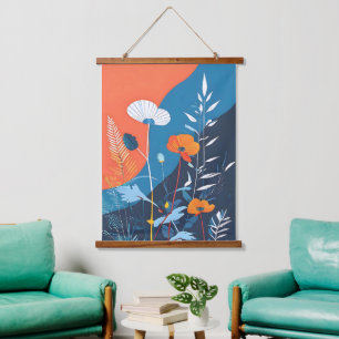 Abstract Vivid Blooms Poster Hanging Tapestry