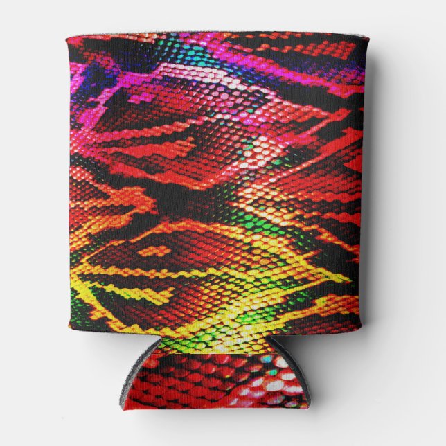 Abstract Vivid: Colourful Animal Skin Can Cooler (Front)
