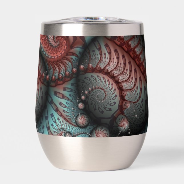 Abstract Vivid Fantasy Fractal Art Brown Blue (Front)