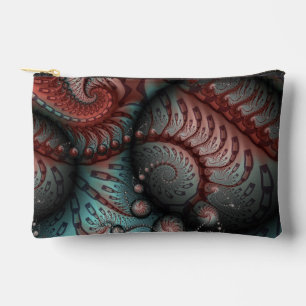 Abstract Vivid Fantasy Fractal Art Brown Blue Accessory Pouch