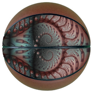 Abstract Vivid Fantasy Fractal Art Brown Blue Basketball