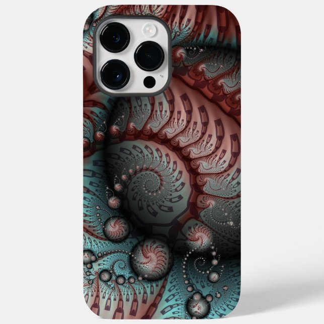 Abstract Vivid Fantasy Fractal Art Brown Blue Case-Mate iPhone Case (Back)