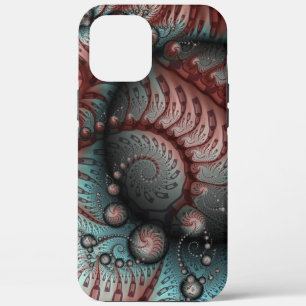Abstract Vivid Fantasy Fractal Art Brown Blue iPhone 12 Pro Max Case