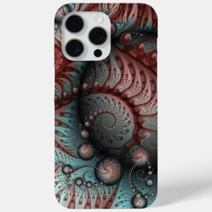Abstract Vivid Fantasy Fractal Art Brown Blue iPhone 15 Pro Max Case