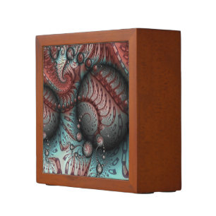 Abstract Vivid Fantasy Fractal Art Brown Blue Desk Organiser