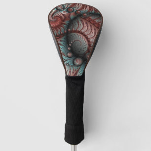 Abstract Vivid Fantasy Fractal Art Brown Blue Golf Head Cover